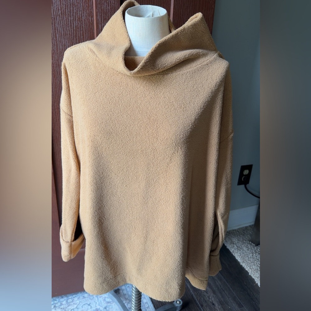 LOFT Tan Cowl Neck Top XL, NWT